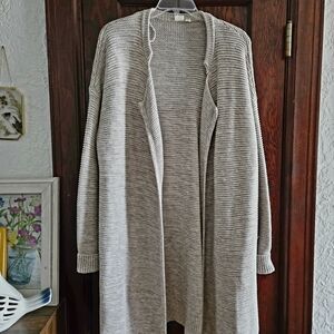 GAP Light Cream Open-Front Knit Cardigan